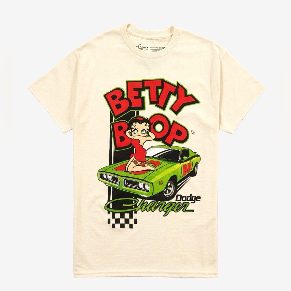 Betty Boop Dodge Charger Graphic Tee- Size XL New
